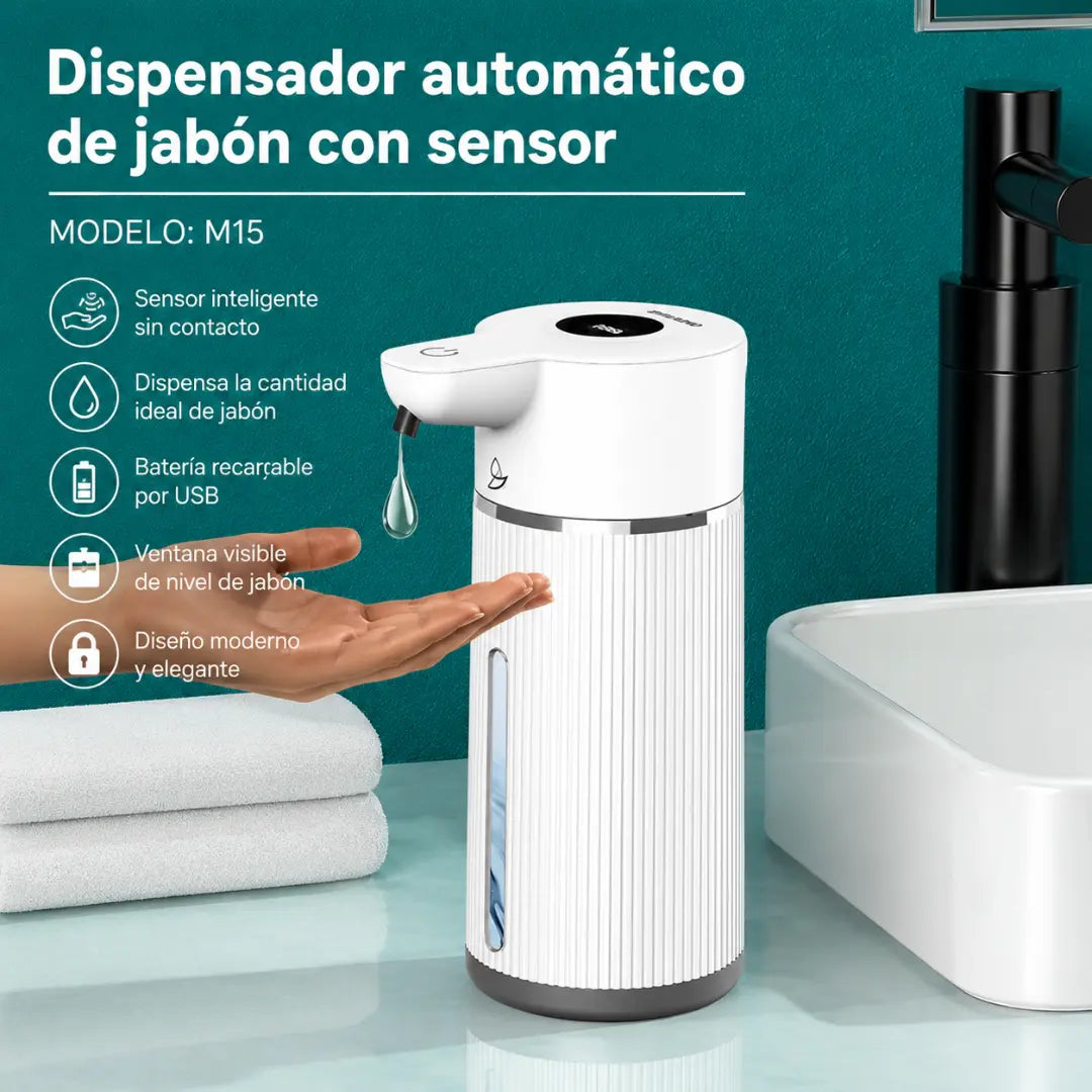Rainlyx Dispensador Automático de Jabón,Resistente al Agua, Esencial para el Hogar