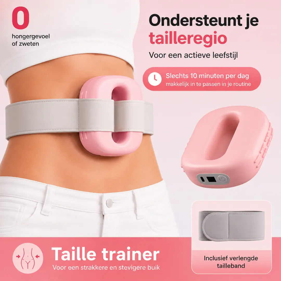 RAINLYX Fascia Ring Massageapparaat — Verlicht een gespannen taille en rugpijn door lang zitten, Vibratieriem voor diepe weefselmassage, ideaal voor postpartum herstel, 9 standen, snoerloos