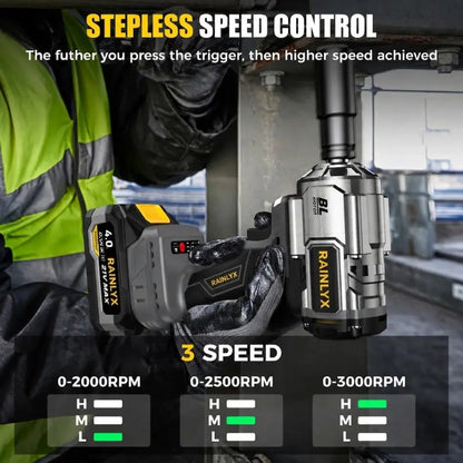 RAINLYX G9 3-in-1 Cordless Impact Wrench, Drill & Screwdriver — Brushless Motor, High-Torque Power Tool for Automotive Use