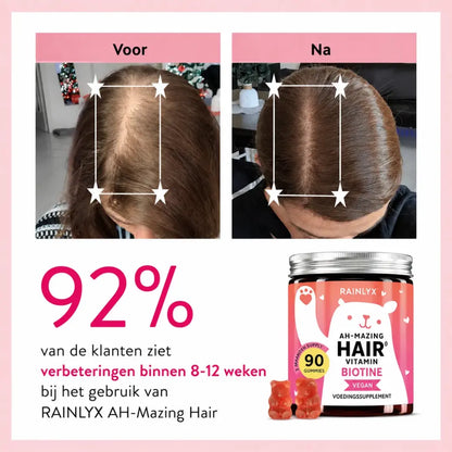 Rainlyx Biotine Haargroei Gummies — Minder Haaruitval, Meer Zelfvertrouwen