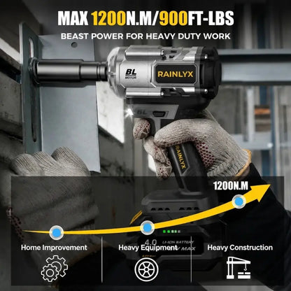 RAINLYX G9 3-in-1 Cordless Impact Wrench, Drill & Screwdriver — Brushless Motor, High-Torque Power Tool for Automotive Use