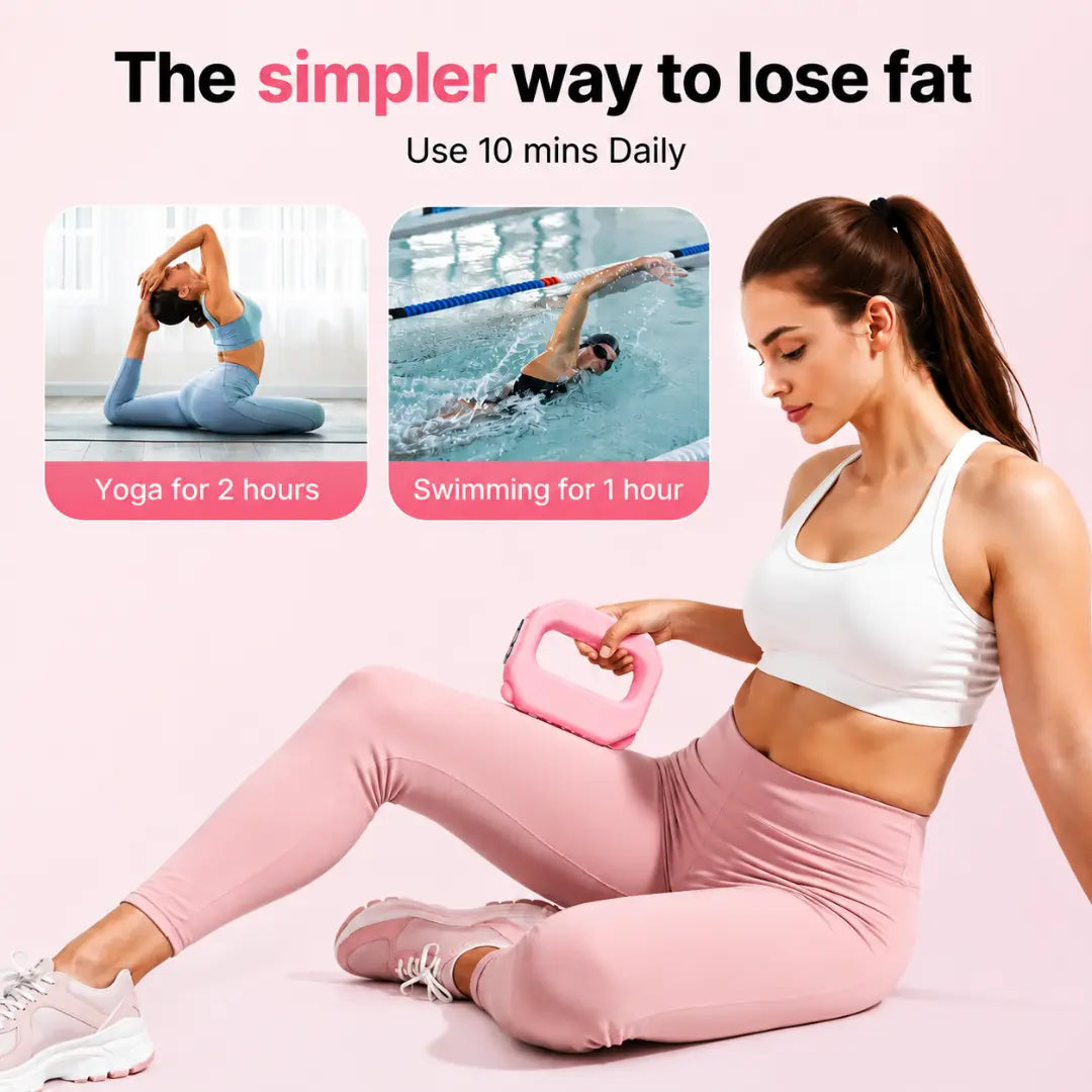 RAINLYX Fascia Ring Massager — Relieves Tight Core & Back Pain from Sitting All Day, Deep Tissue Vibration Belt for Postpartum Recovery, 9 Modes, Cordless