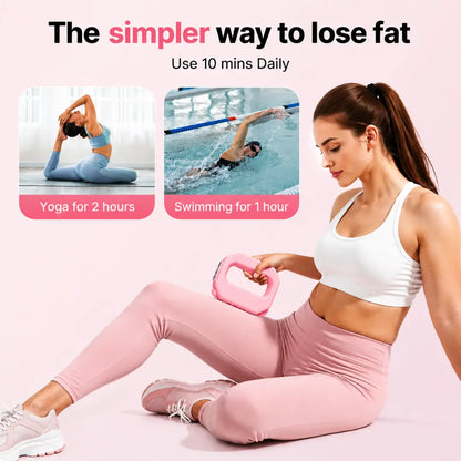 RAINLYX Fascia Ring Massager — Relieves Tight Core & Back Pain from Sitting All Day, Deep Tissue Vibration Belt for Postpartum Recovery, 9 Modes, Cordless