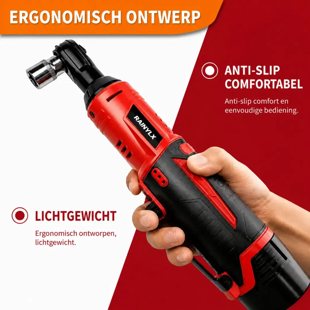 Rainlyx SX25 Draadloze Elektrische Ratelsleutel Set, 3/8" 12V Accu Ratel Gereedschapsset + Gratis Accu & Oplader