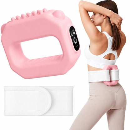 RAINLYX Fascia Ring Massager — Relieves Tight Core & Back Pain from Sitting All Day, Deep Tissue Vibration Belt for Postpartum Recovery, 9 Modes, Cordless