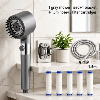 Rainlyx Filtered Shower Head with Handheld, High Pressure Water Flow Multiple Modes,Power Wash for Hard Water, with ON/OFF Switch for Pets Bath