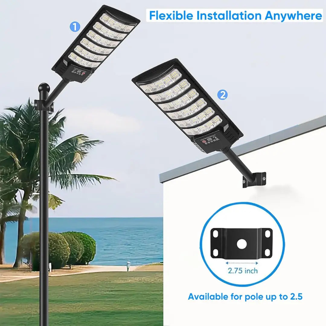 Rainlyx 2 Pack SolarBeam Outdoor Waterproof Motion Sensor LED Solar Powered Flood Light with Remote Control
