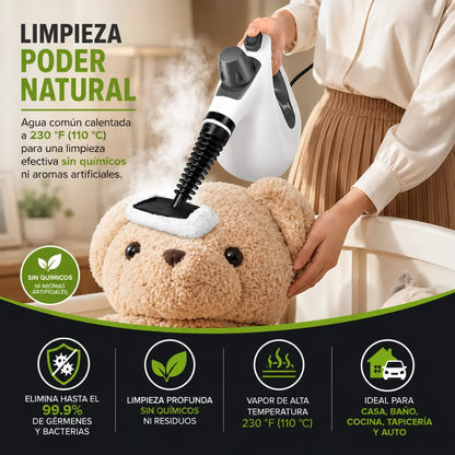 Limpiador a vapor portátil con 12 accesorios, limpieza profunda para cocina, baño, hogar y automóvil